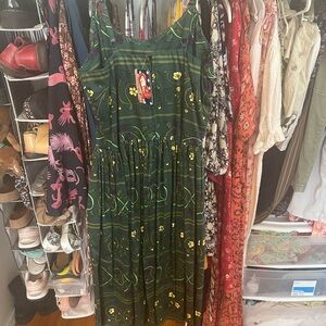 Green Patterned Women's Dress